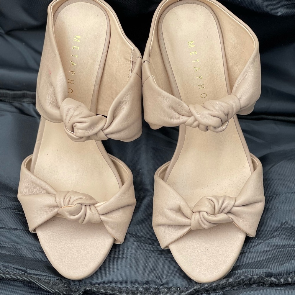 Bria Knotted Dress Wedge Sandal-Beige NEW SZ 6